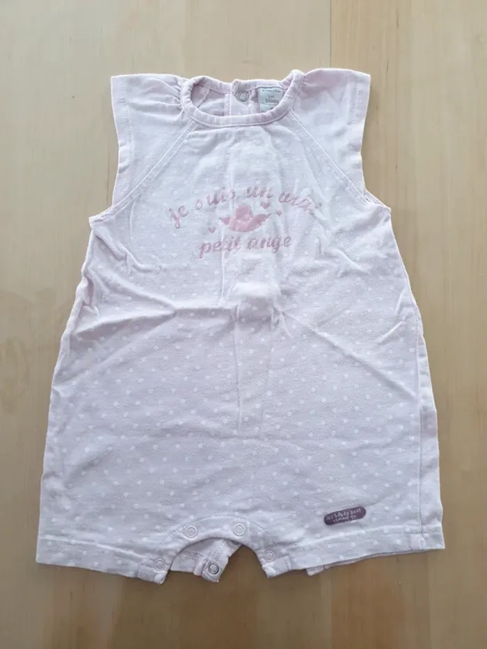 Barboteuse fille 12 mois rose je suis un vrai petit ange