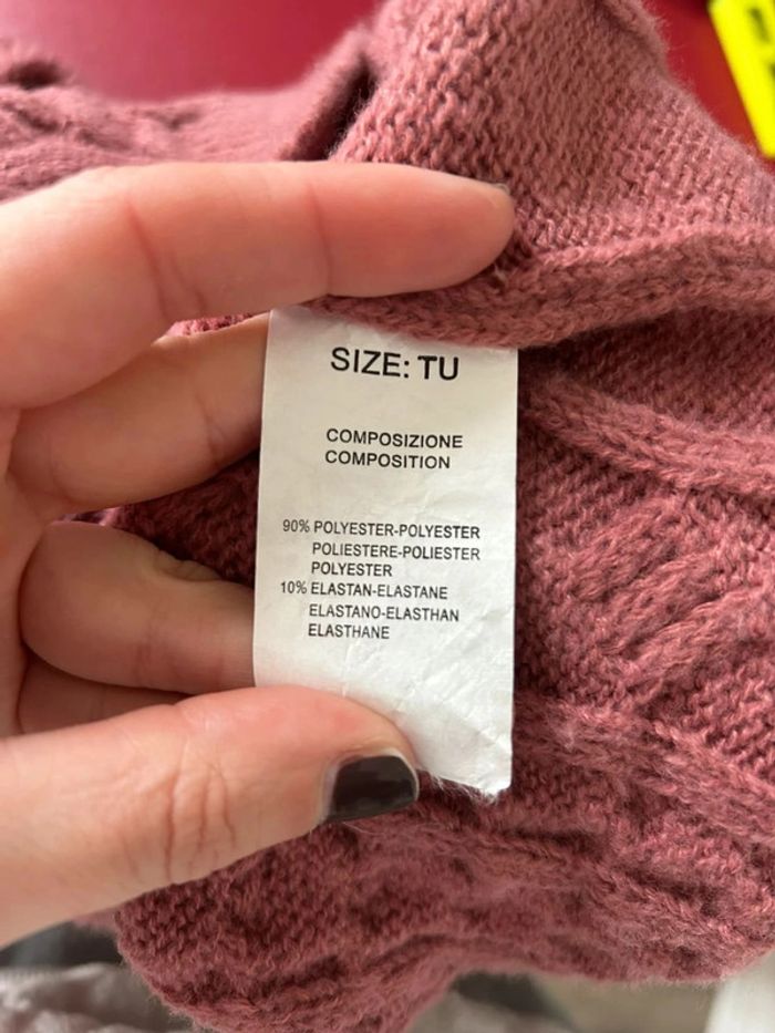 Pull torsadé vieux rose New Collection – Doux et cosy, taille unique (36-42), très bon état 💖 - photo numéro 11
