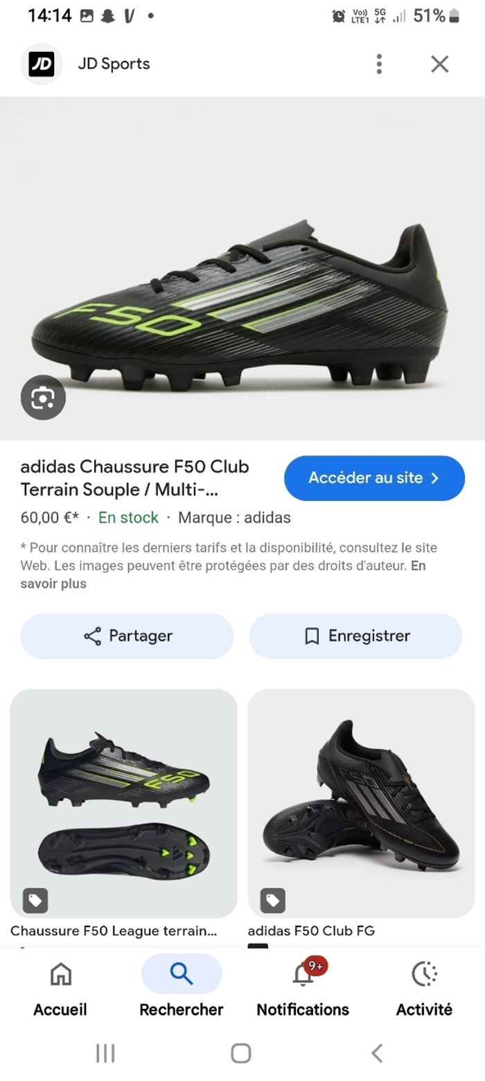 Baskets de foot adidzs neuves avec étiquette 🏷 pointure 43 et demi - photo numéro 6