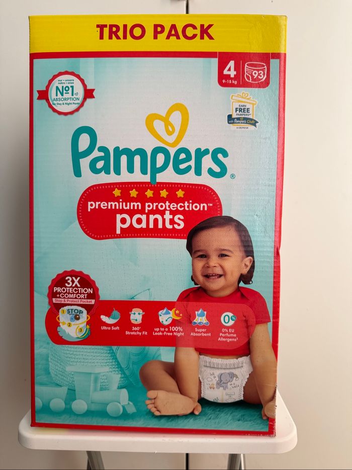 93 couches pampers premium pants taille 4