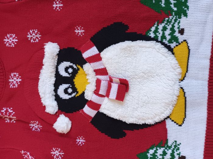 pull noe neuf garcon rouge 8 ans 9 ans 10 ans merry CHRISTMAS armand thiery - photo numéro 3