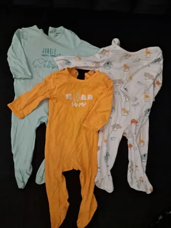Lot de 3 grenouillères Safari Jungle 🦁🐘