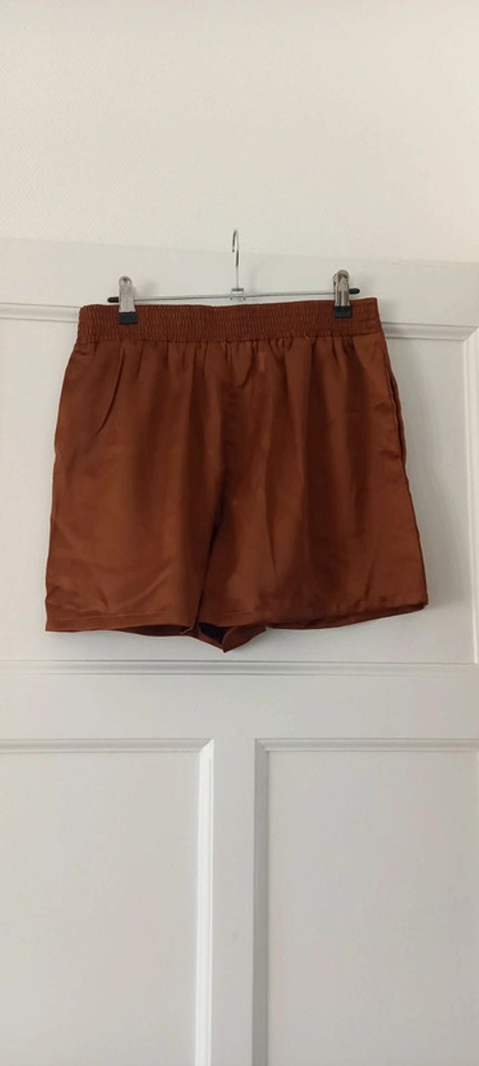 Short effet soie kiabi 38 marron - photo numéro 2