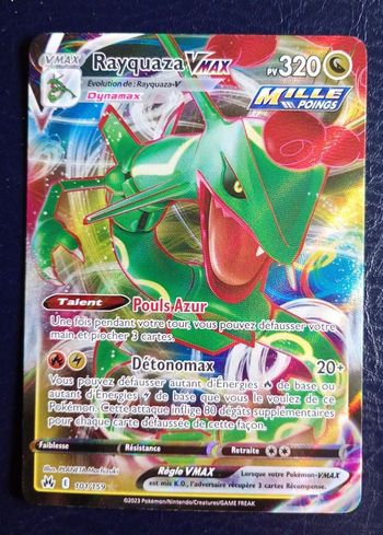 Carte pokémon RAYQUAZA VMAX 101/159 EB12 5 zénith suprême. Fr