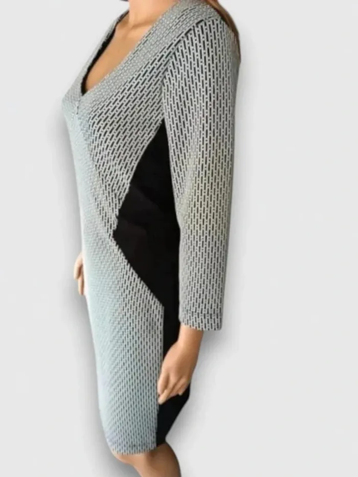 robe midi Maille Demoiselle gris et noir taille M