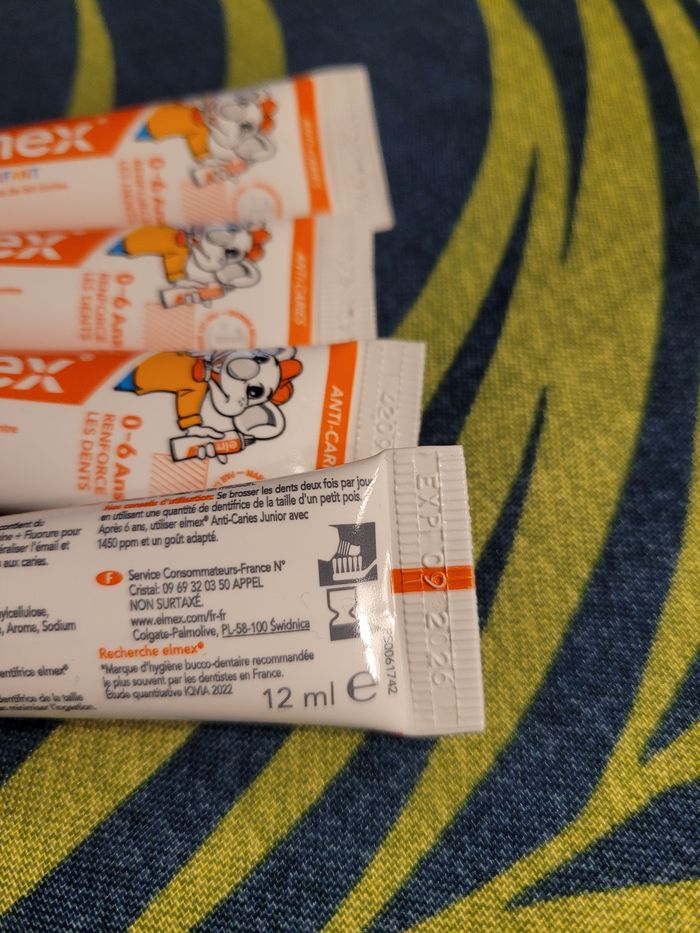 Lot de 4 tubes elmex enfant petit format dentifrice - photo numéro 6