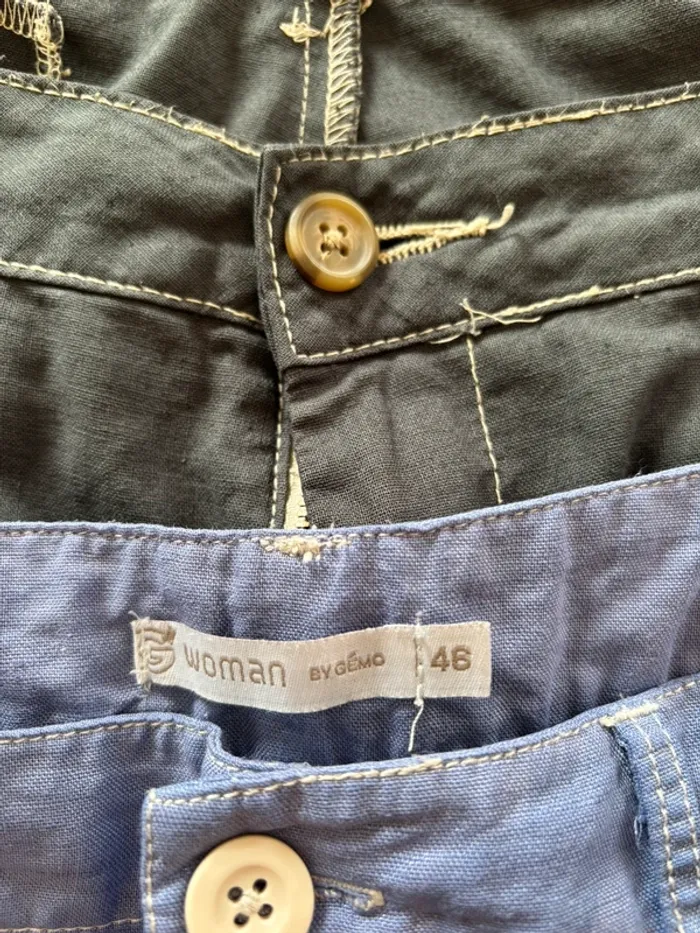 Lot 2 pantalons lin taille 46 Gemo - photo numéro 4