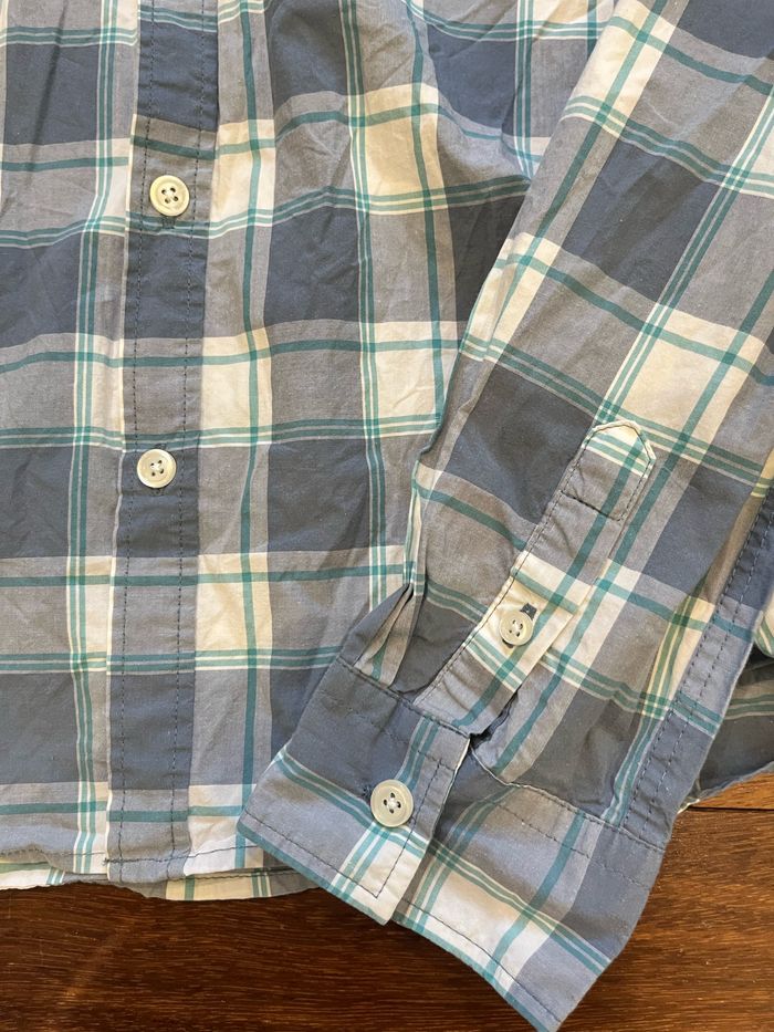 chemise à carreaux blanc/gris/ bleu 14 ans cfk - photo numéro 6