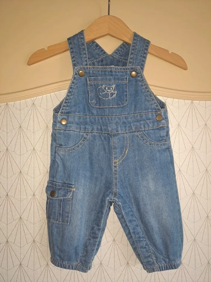 Salopette jean bébé garçon brioche 1 mois comme neuve
