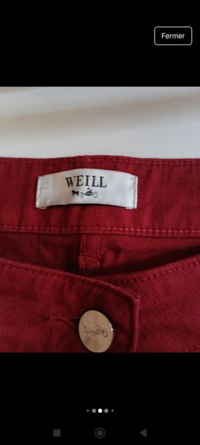 Pantalon jeans femme Weill taille 42 coupe droite rétro vintage - photo numéro 7