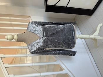 Blouse manches longues Gémo argenté effet velours