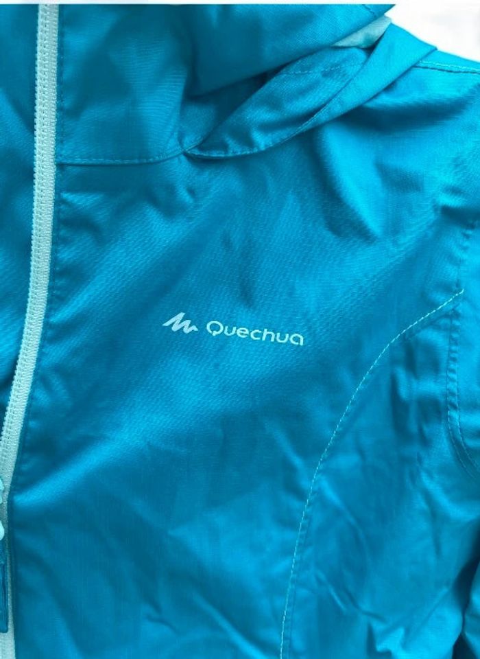 🌹 Veste coupe-vent à capuche Quechua - Turquoise - Taille 12 ans🌹 - photo numéro 5
