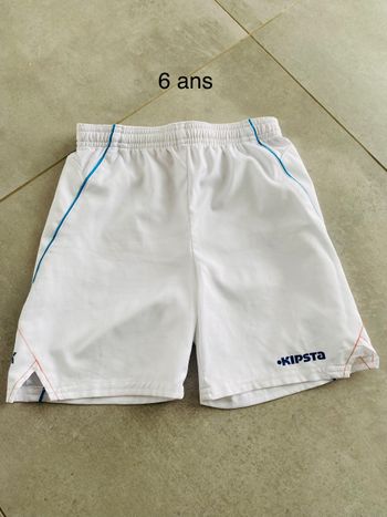 Short kipsta blanc 6 ans