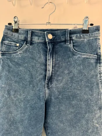 Jean, denim, legging fille taille haute
