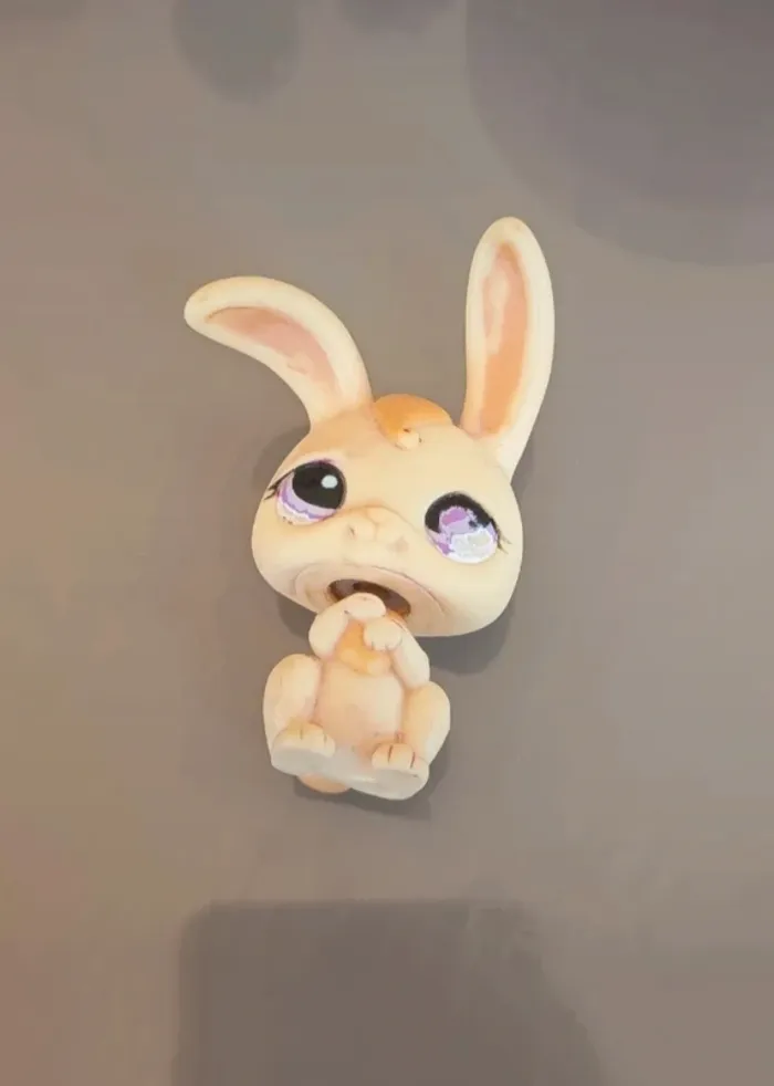 Littlest Pet Shop #1107 Cream beige bunny rabbit - photo numéro 4