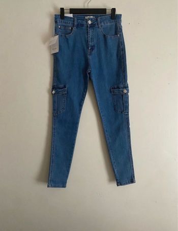 Jeans taille haute cargo