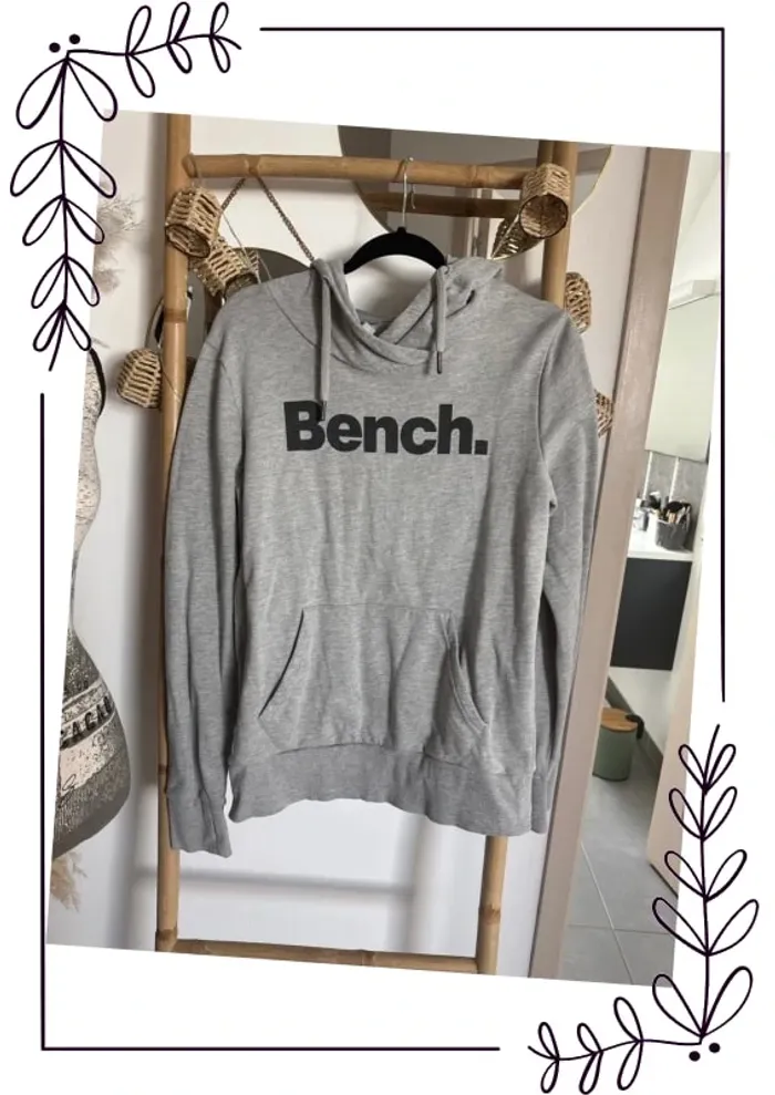 Sweat à capuche gris bench