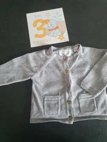 Gilet gris 3 mois