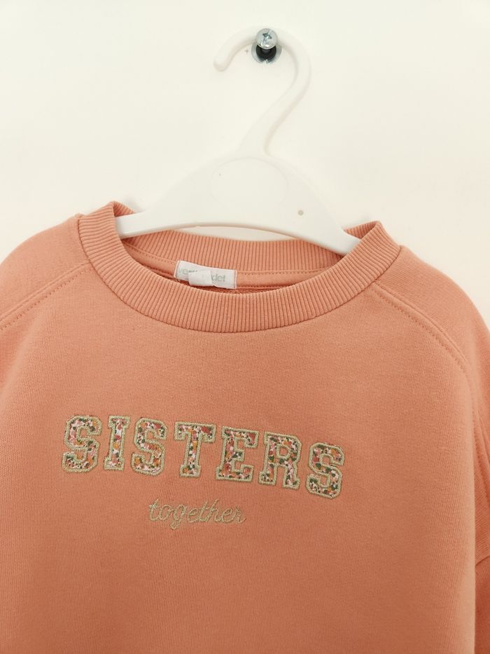 Sweat corail " Sisters" Vertbaudet 4 Ans - photo numéro 2
