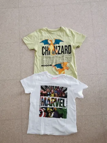 Lot 2 t-shirt Marvel et Pokémon 8-9 ans
