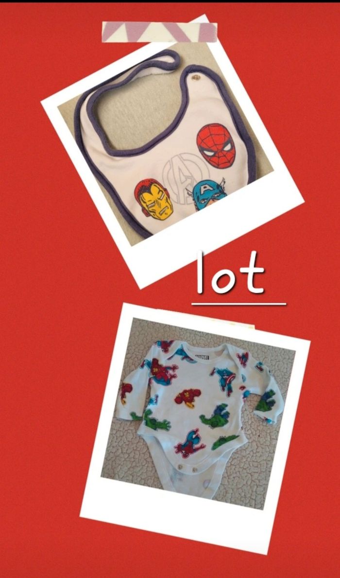 Bodies + bavoir Marvel Primark - photo numéro 1