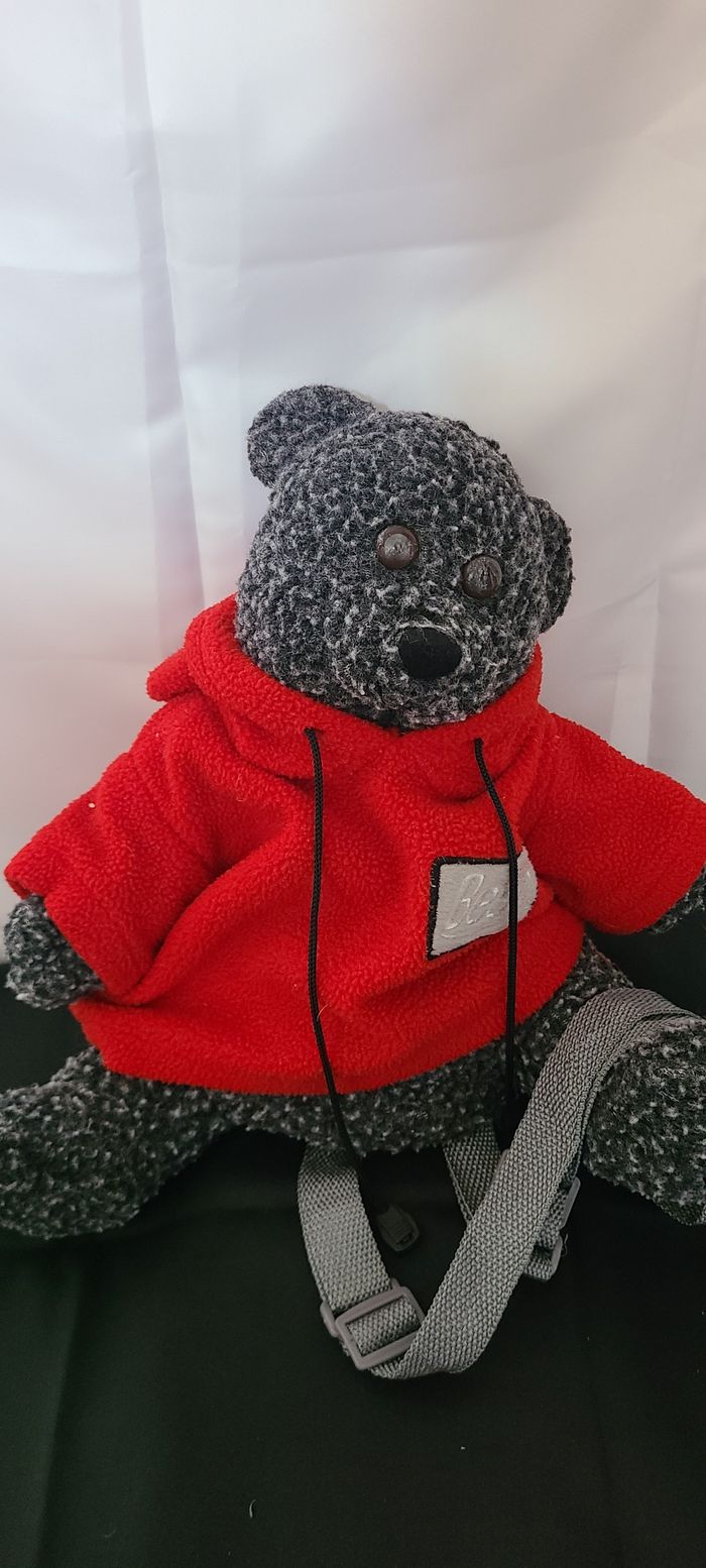 Ours sac à dos ou range pyjama gris - photo numéro 5