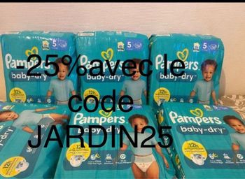 Six pack de couches Pampers taille 5