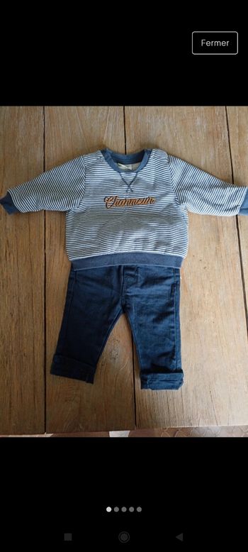 3 mois ensemble sweat TAO et pantalon Obaibi