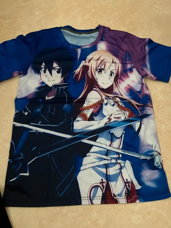 T-shirt manga Sword Art Online – Kirito & Asuna – Taille L - photo numéro 2