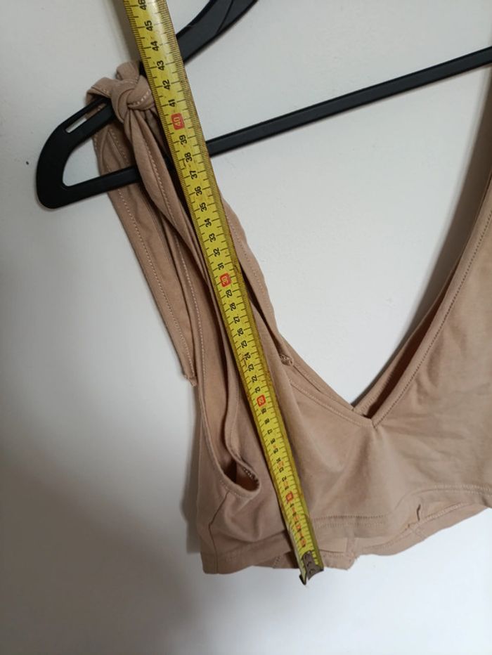 Crop top beige à nouer vintage - photo numéro 4