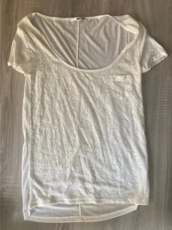 T-shirt dentelle blanc