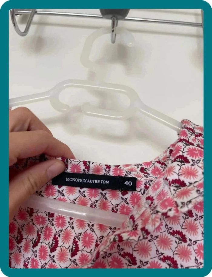 Chemise fleurs rose - photo numéro 2