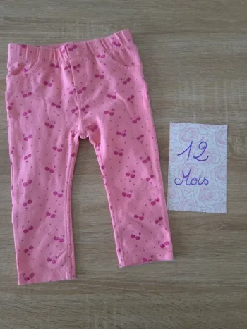 Jegging rose cerise 12 mois