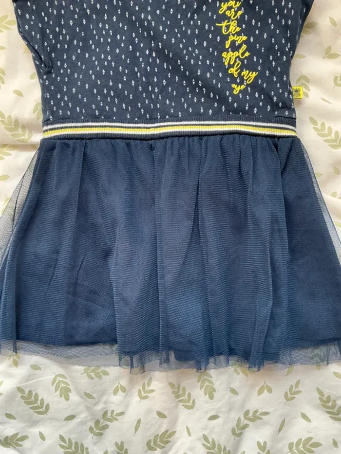 robe manches courtes marine jupe en tulle avec jupon 12 mois pommette - photo numéro 5