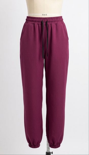 Luisa Moda - Pantalon fluide style Jogger - Taille unique - Prune/Bordeaux - Neuf