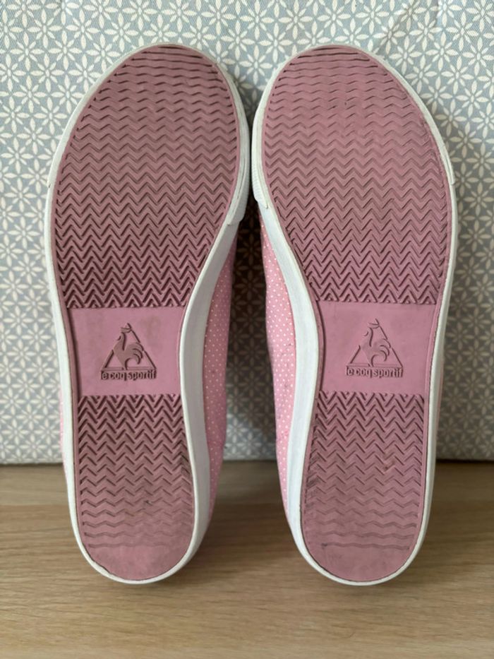 Paire de Baskets Tissu Rose "Le Coq Sportif" Taille 39 - photo numéro 6