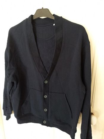 Gilet bleu marine col châle – Taille S/XS