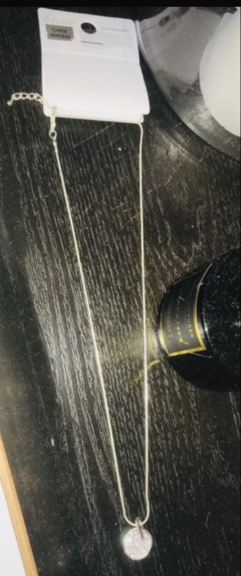 Collier couleur argenté avec strass Cristal  véritable marque etam neuf