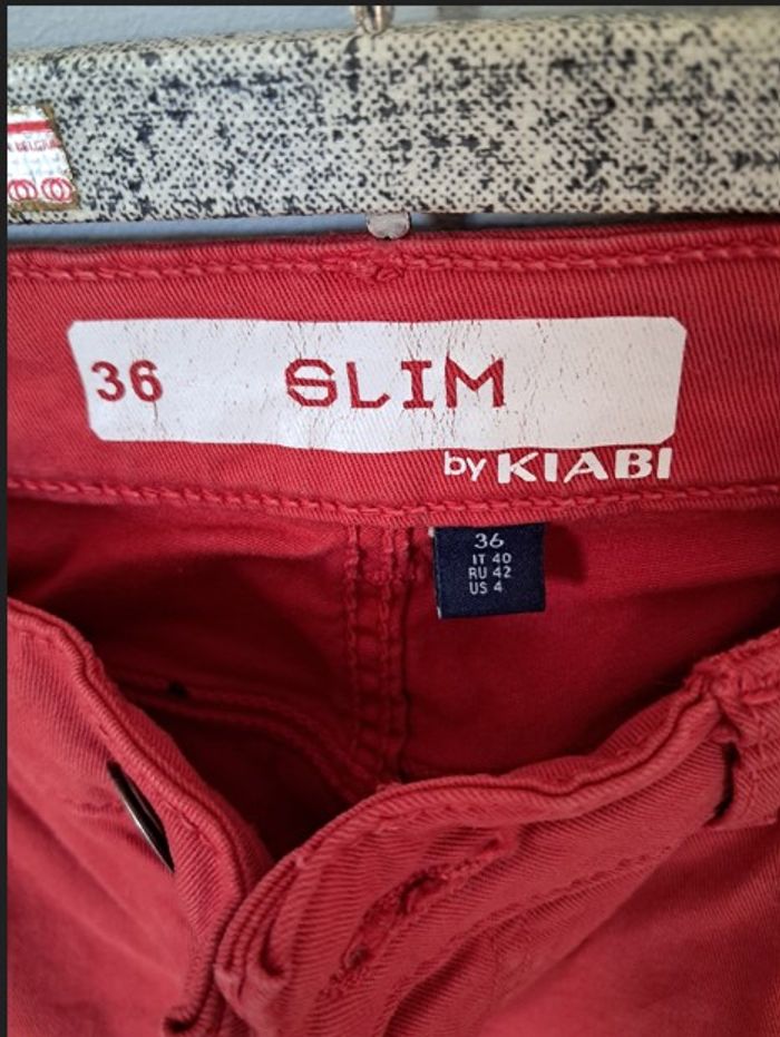 Pantalon Kiabi taille 36 rouge foncé - photo numéro 3