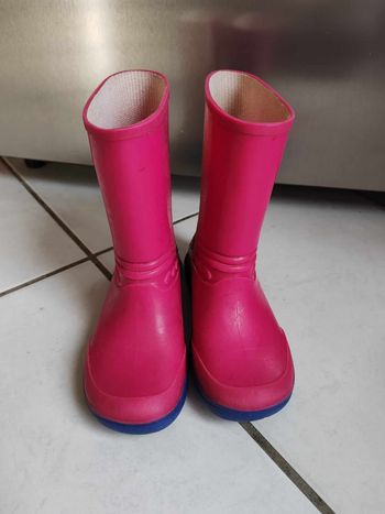 Bottes de pluie rose et bleu fille taille 28