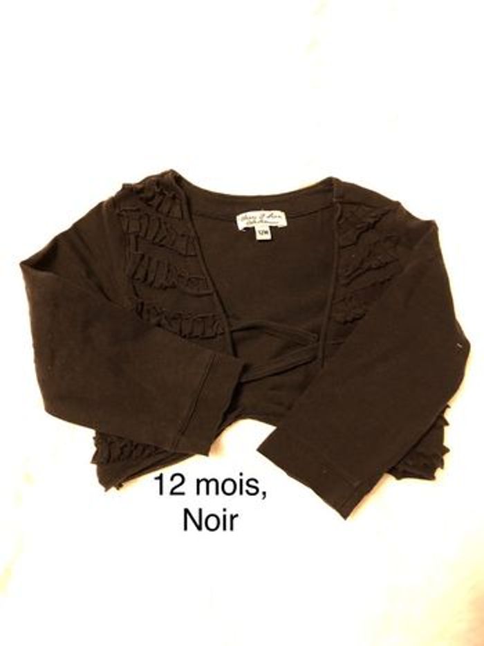 Gilet court, noir, épaisseur d’un tee-shirt, Eliane et Léna