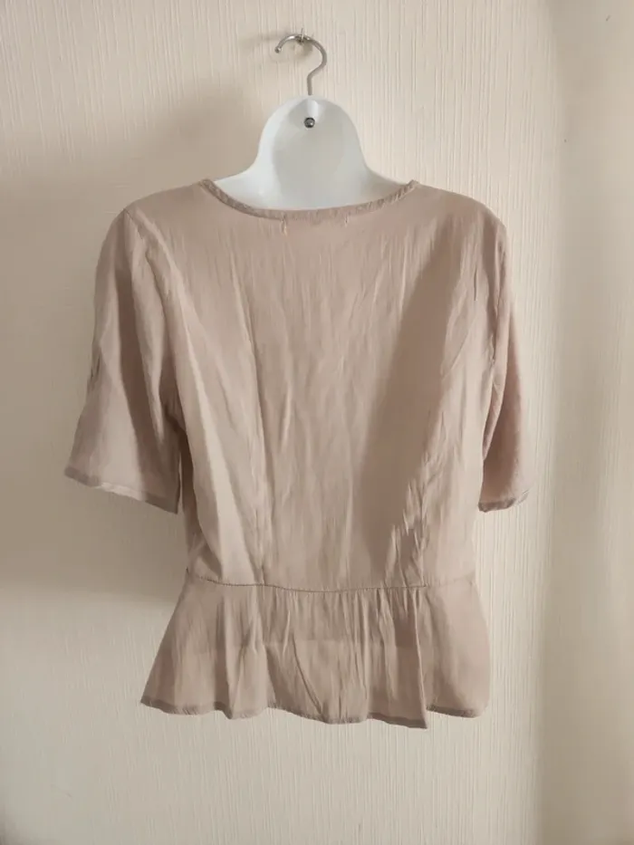 Blouse chemisier beige manches courtes Bachelorette S - photo numéro 7
