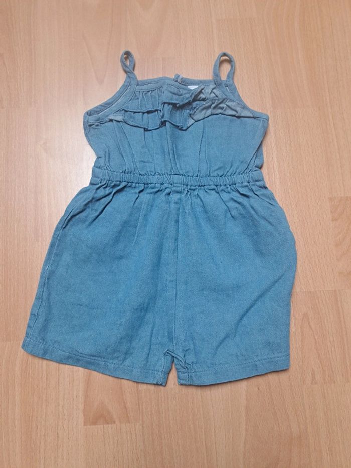 Salopette short bretelles effet jeans - photo numéro 2