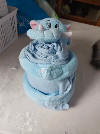 Peluche éléphant avec son plaid