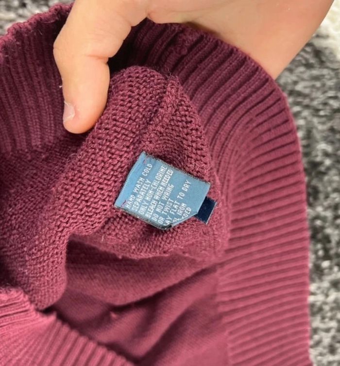 Half Zip, 1/4 de zip, col camionneur Ralph Lauren rouge Bordeaux épais taille S old money - photo numéro 6