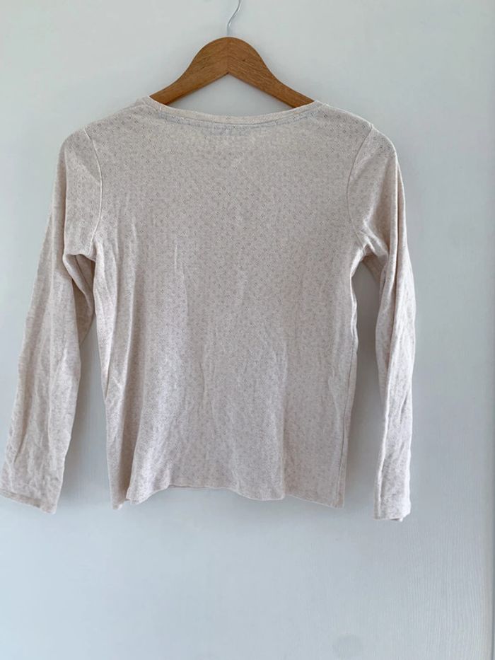 Haut à broderie pyjama beige Kiabi - photo numéro 3