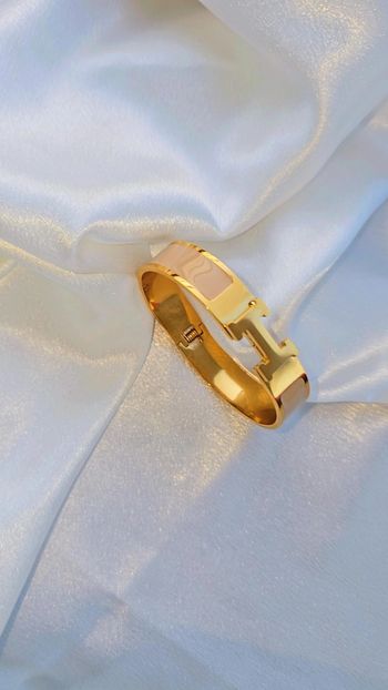 Bracelet jonc doré style "H"