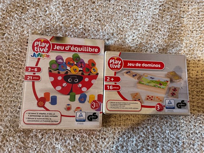 Lot 2 jeux en bois pour petits