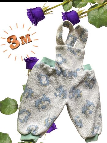 Salopette blanc - motif chat - mixte - 3 mois