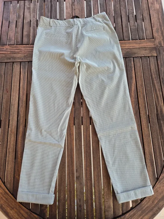 Pantalon rayé stretch T.42 - photo numéro 2